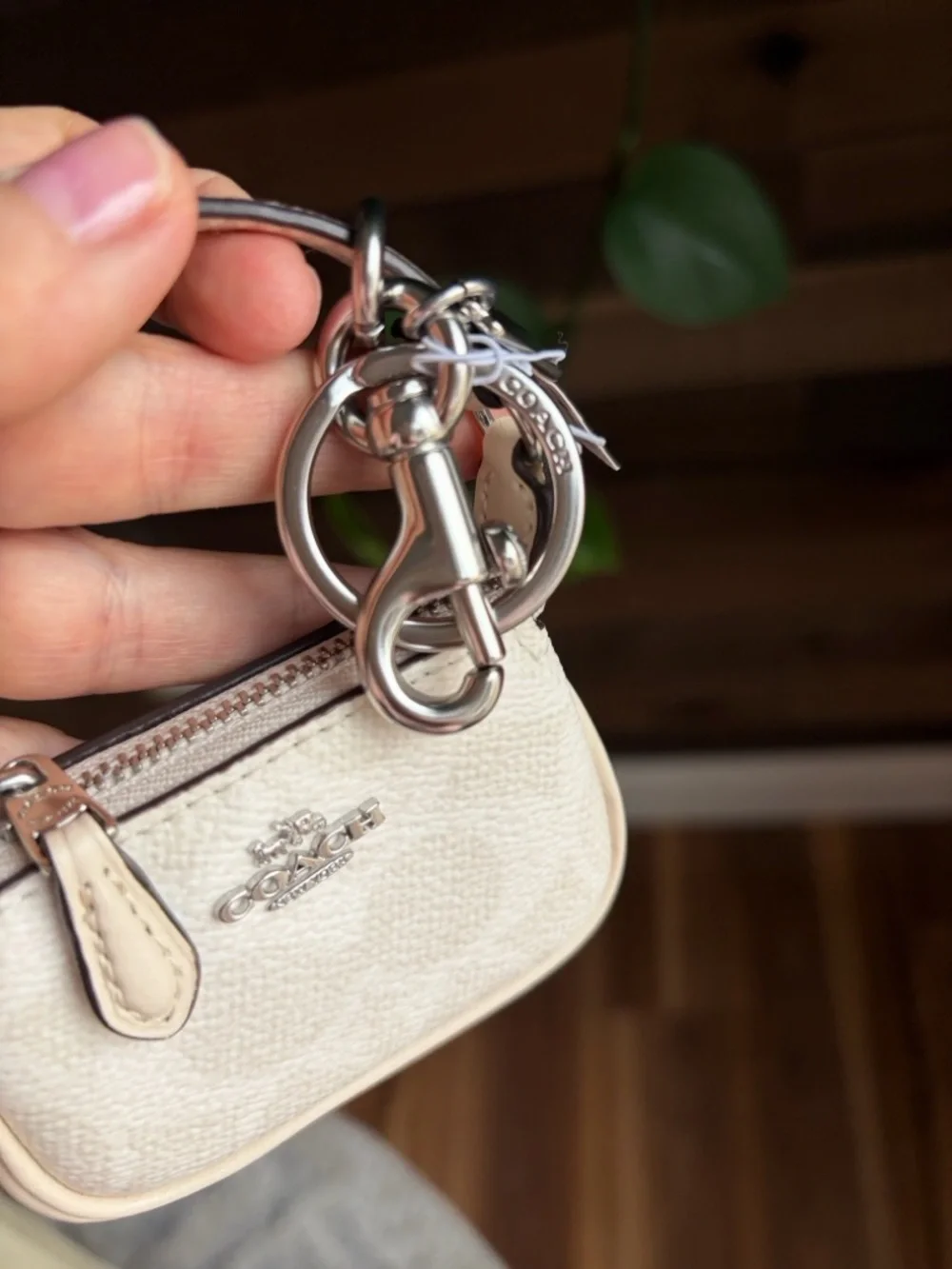 Coach Mini Nolita Leather bag charm in Chalk - Picture 3 of 8